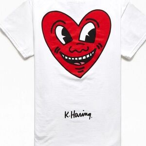 White and Red Graphic T-Shirt